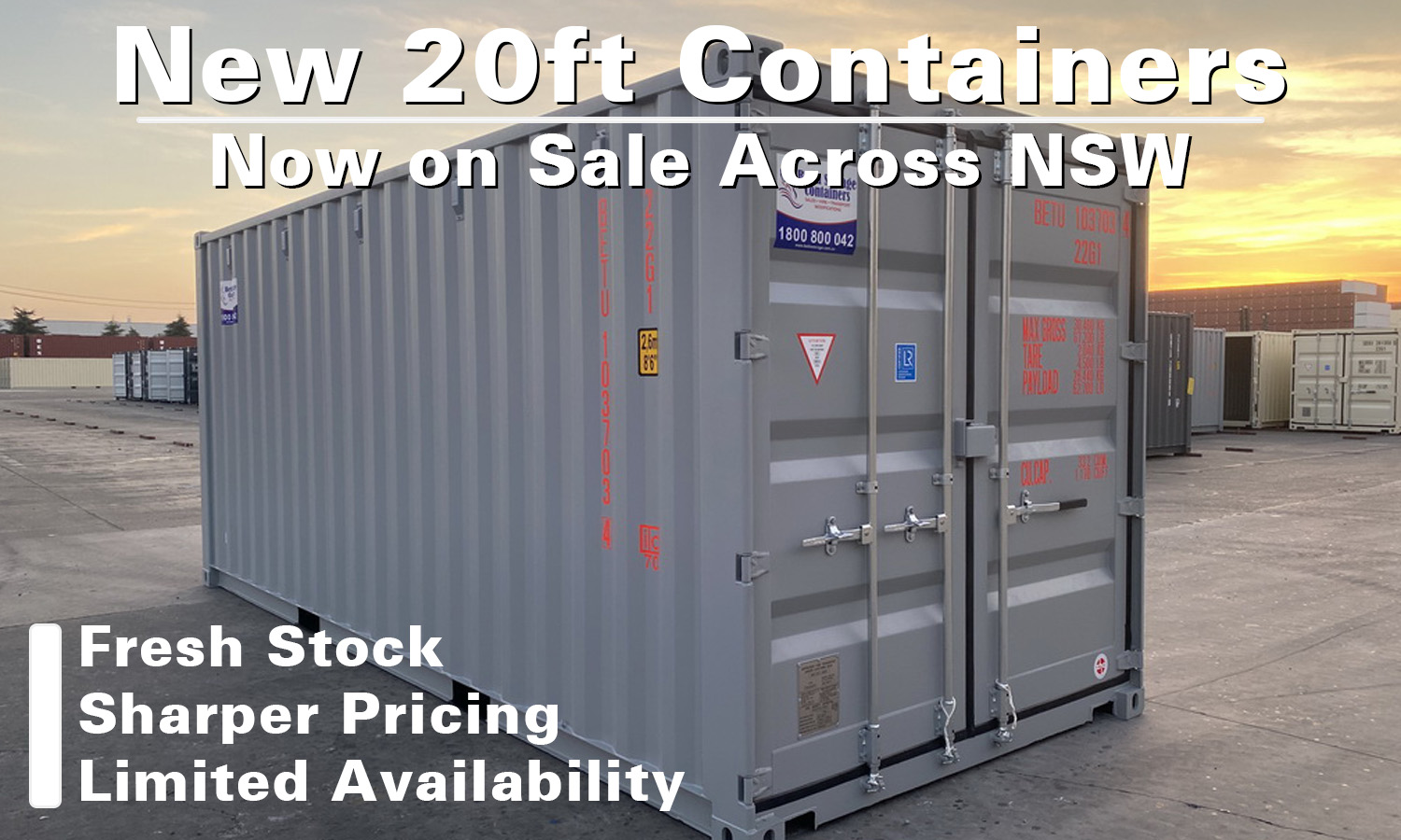 New Single‑Use 20ft Containers — Now on Sale Across NSW