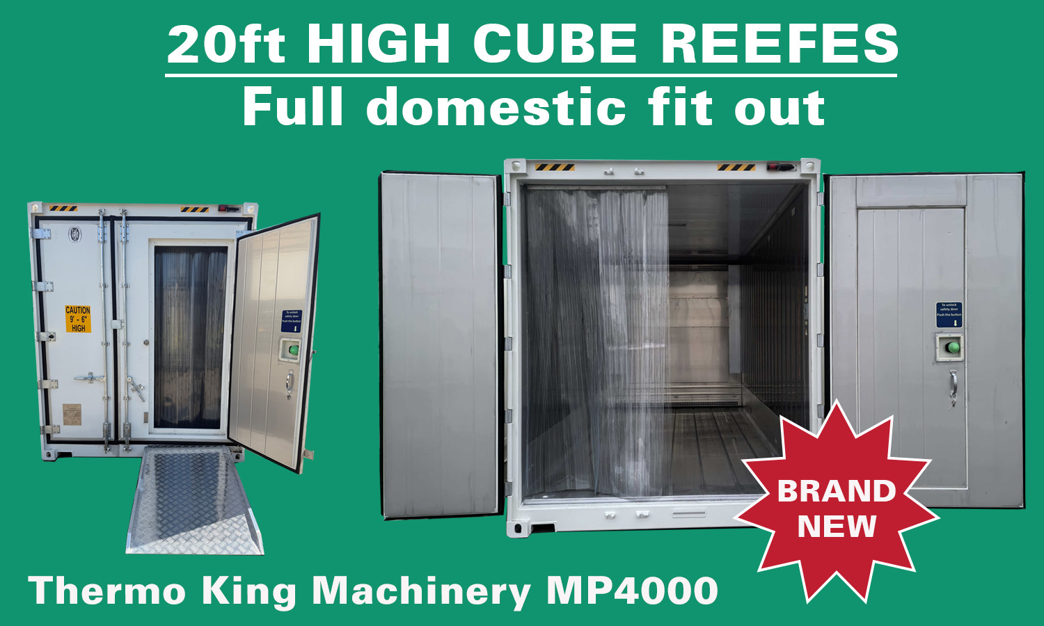 Brand New – 20ft High Cube Refrigerated Container Full domestic fit out On Sale Sydney