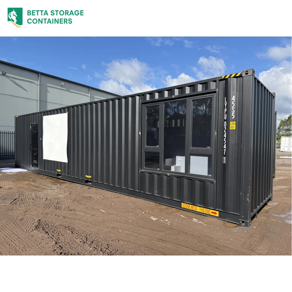 40ft high cube container home, front exterior, for sale Sydney