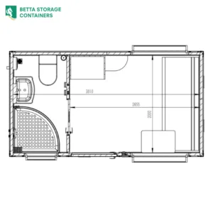 4m accommodation unit, layout and dimensions drawing, for sale Sydney