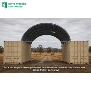 6x6m container dome shelter without end wall, without end wall, for sale Sydney