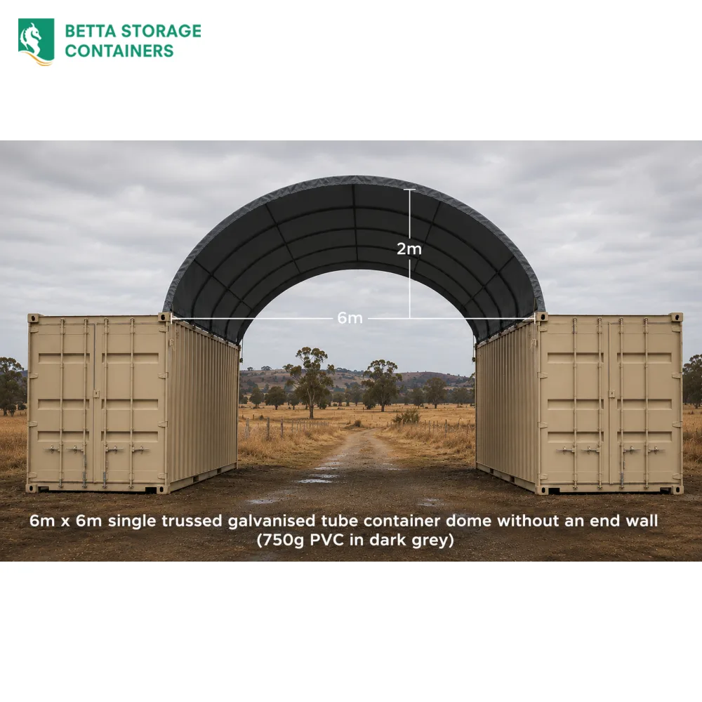 6x6m container dome shelter without end wall, without end wall, for sale Sydney